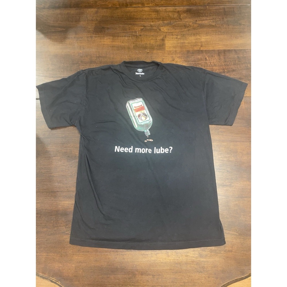 Santa Cruz Jägermeister "Need more lube?" Black T-Shirt Mens Size Large